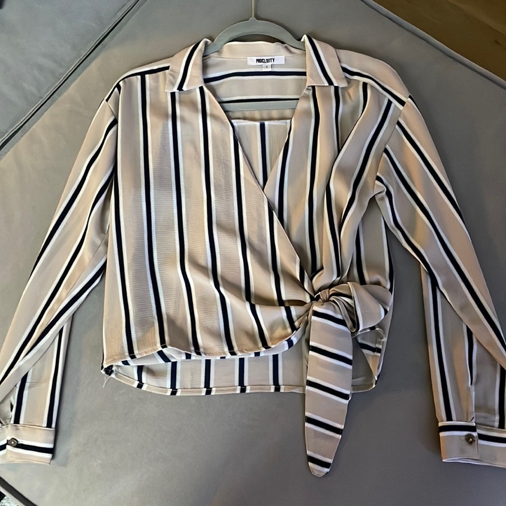 Proclivity wrap blouse